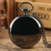 Pocket Watches Royal Black Ball Shaped Quartz Watch Roman Sifferals Dial Analog FOB Clock Chain Pendant Gold Necklace For Men Womenpocket