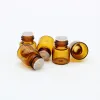 wholesale Flacon en verre ambré de 2 ml pour huiles essentielles, parfum d'aromathérapie avec réducteur d'orifice et compte-gouttes ZZ
