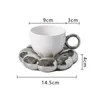 Mugs Ceramic Coffee Mugs Nordic Creative Cup with Sunflower Saucer Milk Tea Cup with Tray Birthday Christmas Gift Tabletop Decoration 231124