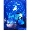 Neuheiten Artikel Wiederaufladbare Bluetooth Ser Star Projektor Licht Drehbare Kaninchen Nacht FL Lampe Geschenk für Kinder Mädchen Freundin 231017 Dr DHSXT