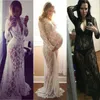 Annelik Elbiseleri Hamile Kadınlar Uzun Kollu Dantel Maksi Elbise POGRAHI 230425