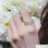 Cluster Rings Cluster Rings Luxury White Gold Color V Designer Wedding Ring Diamond Womens Birthday Engagement Gift Drop Delivery Jewe Dhryi