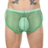 Mannen S Sexy Opengewerkte Sheer Visnet Slips Blote Kant Open Lingerie Transparante Shorts Holle Mesh Ademend Slipje