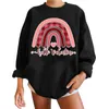 Kvinnors hoodies Alla hjärtans dagtryck Crop Top Sweatshirts 3D Abstract Vintage Sweatshirt For Women Esthetic Roupas Fe