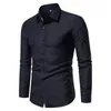 Chemises décontractées pour hommes Chemise d'impression pour hommes Formelle Col classique Blouse à manches longues Bouton de revers Hauts Vêtements pour hommes