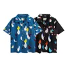 Designer Mens Summer Casual Shirt Womens Fashion Splash Ink Printing Shirts Couples Hip Hop Beach Shirts Size S-XL