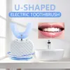 Toothbrush 360 Degree Automatic Sonic Electric Toothbrush U Type 4 Modes Brush USB Charging Teeth Whitening Blue Light 230424