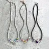 Chaînes coupe naturelle Labradorite obsidienne collier de perles violet blanc bleu jaune goutte d'eau pendentif décoré bijoux cadeau