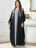 Etniska kläder muslimska kvinna set islamisk ärmlös klänningsapplikationer fjäril kimono abaya dubai kuwaitisk kvällsfest outfit Ramadan