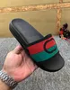Designer Rubber Slipper 655265 Interlocking G slide sandal For Men Women's Green Red striped Flat Sandals Italy Luxurys Summe229w