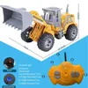 Diecast Model Car RC Car Tobil 1 30 Wheel Shovel Loader 6ch 4WD Metal Remote Control Bulldozer Construction Vehicles for Boys Hobby Toy Gifts 231124