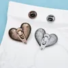 Брушные булавки Wulibaby Vintage Zip Heart воротник для женщин унисекс дизайнер 2-цветов