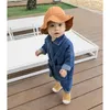 Rompers Baby Pumpsuits No Bag Spring e Autumn japonês e coreano Versão Girls Rodper Cloth Cloths Boy Rodper Denim Roupos 230425