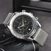 Omeg Forist Watch для мужчин 2024 Мужские часы пять игл все циферблаты работают Quartz Watch Top Luxury Brand Clock Hronograph Fashion Steel и кожаный ремешок Speedmaster OM-0