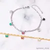 Bracelets de cheville en acier inoxydable, nouvelle couche de bijoux à la mode intégrée dans des coquillages naturels, accrochez 5 papillons, chaîne de charme, bracelets de cheville pour femmes, R231125