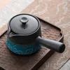 Wein Gläser Quadratischen Griff Teekanne Chinesische Moderne Einfache Haushalts Filter Einzigen Topf Keramik Tee-Set Anti-verbrühungen Maker