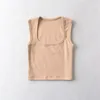 Tanques femininos Camis Lundunshijia Fashion Square Neck Neck Sleeve Summer Summer Top Top Casual Basic T-Shirt ombro Cami Sexy Tank 230425