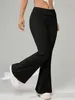 Pantalon Femme Douhoow Femmes Flared Yoga Casual Couleur Solide Taille élastique Bell Bottoms Bootcut Pantalon Femme Skinny