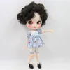 Dockor Icy DBS Blyth Doll 1 6 Toy White Skin Joint Body BJD Black Hair Matte Face With Eyebrow Custom 30cm 231124