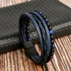 Charm Bracelets Fashion Classic High Quality Leather Bracelet Men's 21CM Tiger Eyeball Multi Layer Beaded Jewelry Gift