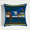 New Light Luxury Horse Series Square Pillow Holland Velvet Super Soft Sample Room Decoration Printing Cushion Cover