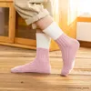 Kids Socks Kids Socks Baby Thick Winter Socks Coral Fleece Children Soft Socks Warm Patchowork Floor Socks Boys Girls Striped Socks R231125