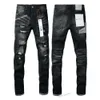 Jeans lila jeans designer jeans för män byxa staplade jeans män baggy denim tårar europeiska jean hombre mens byxor byxor biker 132