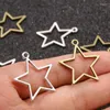 Charms 20PCS 27X29mm 2 Color Wholesale Metal Alloy Hollow Pentagram Star Pendant For Jewelry Making DIY Handmade Craft