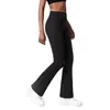 Pantalons pour femmes Lu-u Micro La Yoga Femmes Zipper Loose Wide Leg Dance Split Taille Haute Vêtements