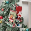 Décorations de Noël Lin Grand Bas Clôture Sac Cadeau Ornements Arbre Suspendu Goodie Drop Livraison Maison Jardin Fête Fête Suppli DHLFS