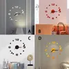 Wanduhren 3D DIY römische Zahlen Acryl Spiegel Aufkleber Uhr Home Decor Wandbild Aufkleber Dekoration