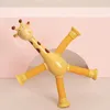 Cartoon suction cup telescopic tube Giraffe versatile shape luminescent stretching tube Giraffe puzzle novel decompression toy