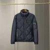 2023 Włoski projektant jesienny zima nowa kurtka stojak z podwójną trójkątą etykietę mody ciepły gruby płaszcz z