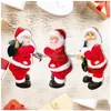 Decorações de Natal Elétrica Papai Noel Bonecas Engraçadas Cantando Dançando Chrismas Brinquedo Crianças Presentes Home Decor Drop Delivery Garden F Dh4W9