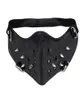 Black Steampunk Punk Mask Unisex Rock Biker Gothic Pu Leather Rivet Halafce Mask Masquerade för Cosplay Party Supplies6760266