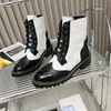 Designer Boots Paris Luxury Brand Boot Echte lederen enkel laarsjes vrouw korte laars sneakers trainers slipper sandalen in 1978 S508 08