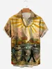 Mäns casual skjortor hawaii skjorta cool kortärmad cardigan lapel tee toppar lösa anpassningsbara gata slitage plus size t-shirts för män sommar