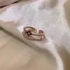 Anéis de casamento Karopel Fashion-camada dupla anel feminino Red com o mesmo micro-inauguração do trevo de zircão personalizado ajustável