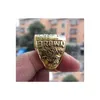 Anneaux de cluster Texas 2005 Longhorn S Rose Bowl Championship Ring avec boîte d'affichage en bois Souvenir Hommes Fan Cadeau Gros Drop Drop Deli Dhtsf