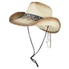 Brede rand hoeden mode Boheemse kwastje vrouwen holle westerse cowboy hoed dame zomer stroomom sombrero hombrero strand cowgirl jazz zon windtouw