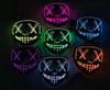 LED Light Cosplay Mask Halloween Przerażające El Light Up Luminous Glow Maski na festiwalowe imprezy taneczne Kostium 9486294