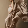 Zwangerschapsjurken Silk Fabric -jurk Pography Props gooien zwangerschap PO prop 230425