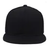 Boll Caps Hat American Flat Brim Hip Hop Unisex Solid Color Justerbar Smooth Plate Baseball Sunshade