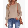 Dames t -shirts Deariris casual dames schep nek gepofte mouw tees katoenen blouses tops herfst/ winter