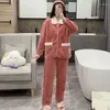 Damska odzież snu Czerwona Zimowa Kobieta Zestaw Pajama Flannel Flannel Pajama High-end-Eend