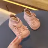 Botas crianças moda sapatos casuais flores cor sólida crianças meia para princesa bebê meninas primeiro walker primavera outono