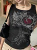 Damen Tanks Camis Rapcopter y2k Bedrucktes Crop Top Gestrickter Diamant Kawaii Grunge Fairycore Ärmelloser Pullover Niedlicher Mini Vintage 230425