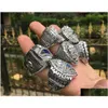 Anéis de cluster 6 pcs esporte equipe campeões campeonato conjunto com caixa de madeira lembrança homens fã presente gota entrega jóias anel dhipx