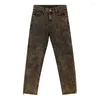 Jeans da uomo Marrone Dritto Coreano Colore di Tendenza Vintage Streetwear Moda Pantaloni in denim 2023 Primavera Split Bottoms Pantaloni Lunghi da Uomo