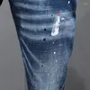 Jeans pour hommes 2023 Y2k Designer hommes rue rétro bleu Stretch Slim Fit peint déchiré Style coréen Vintage décontracté Denim pantalon Hombre